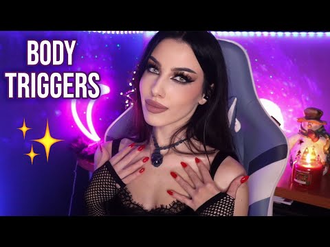ASMR | Body Triggers and Clothes Scratching (collarbone tapping, skin scratching & more)