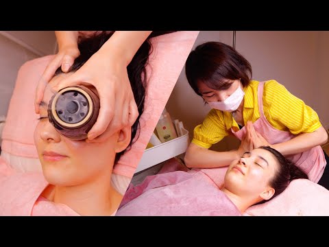 I got Premium Chinese Moxibustion Face massage in Tokyo, Japan (Soft spoken ASMR)