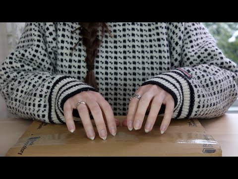 ASMR Whisper Unboxing Book Haul | Tapping, Scratching, Page Turning, Reading