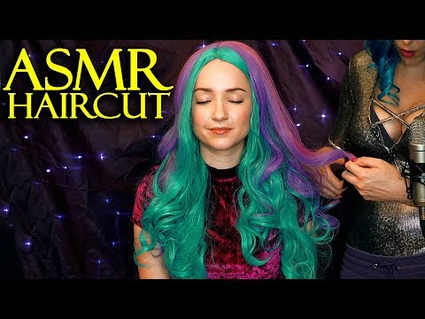 ASMR Haircut Binaural Scissor Sounds, Softly Spoken Relaxation & Beautiful Wigs