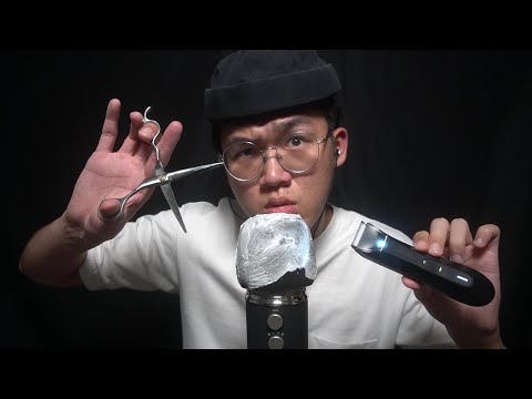 [ASMR] Fast barber haircut that you can actually FEEL