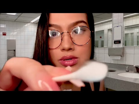ASMR Popular Girl in Class is Getting Something Out Of Your Eye | Personal Attention | Gum Chewing