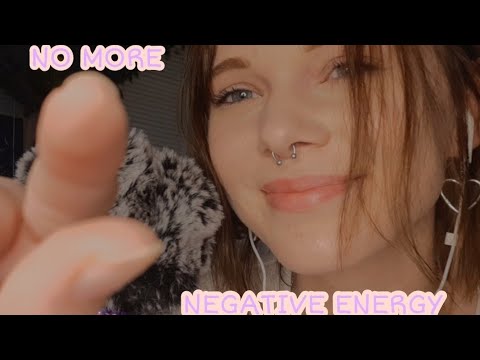 asmr | plucking away your negative energy ♡ | mouth sounds + hand movements