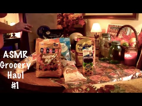 ASMR Grocery haul 1. Very crinkly packages and paper bags.   (No talking)