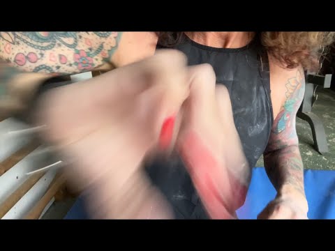 ASMR dry hand sounds and unpredictable, fast and slow hand movements in my outdoor gym - lo-fi