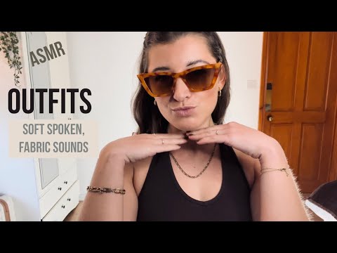 ASMR try-on | outfit ideas for backpacking Thailand 🇹🇭 fabric sounds soft spoken stress relief