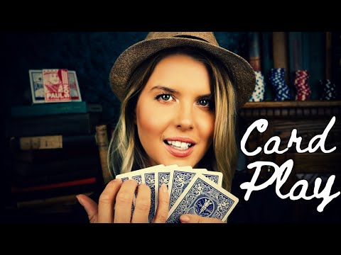 ASMR Secret Card Game Roleplay/Playing Cards with You/Card Sounds, Fire Crackling, Soft Spoken RP