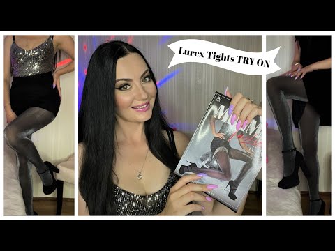 ASMR Pantyhose Try On ✨Styling Opaque Lurex Tights ✨ Soft Spoken, Tingly Sounds