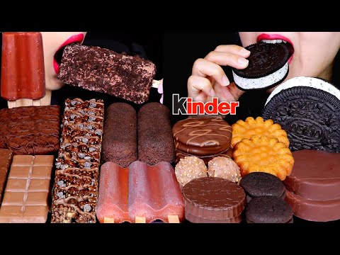 ASMR CHOCOLATE TWINKIES, CADBURY OREO CAKE, ICE CREAM, FUDGE BROWNIE, KINDER, YAKGWA, CHOCO PIE 먹방