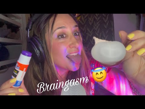 Your Brain will Sizzle ASMR Glue Stick + Bubble Wrap + Gum Chewing & Blowing + Eating your Face 😋