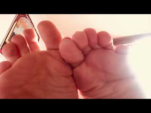 ASMR playful close up feet whisper reading to you