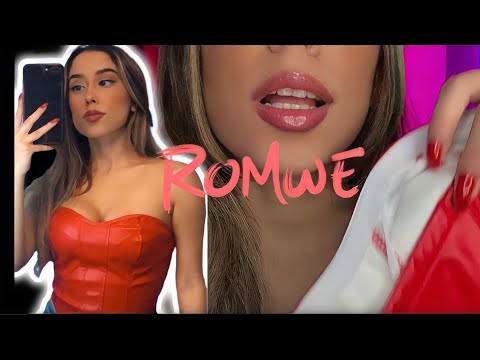 ASMR clothing haul try on | New Years ROMWE (fabric sounds)