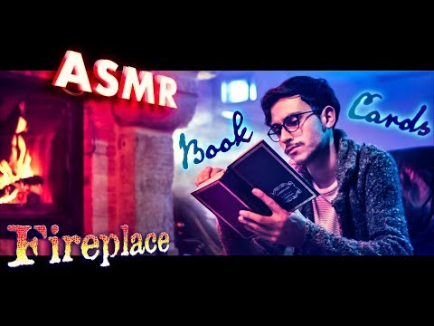 ASMR Book PAGE TURNING 📖Playing CARDS 🃏by the FIREPLACE 🔥NO TALKING