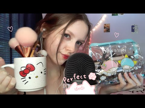 ASMR doing your makeup 💗 | whispering | tapping | personal attention ☁️