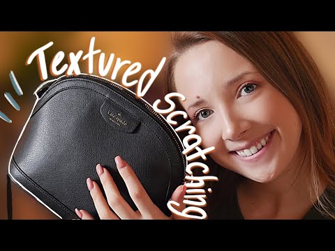 ASMR Textured Scratching On My NEW Purse (whispered ramble, tapping with acrylic nails)
