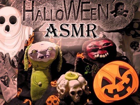 🎃HALLOWEEN🎃 Spooky Binaural ASMR Puppet Theatre Story 👻 (multilayered, reading, fire tingles)