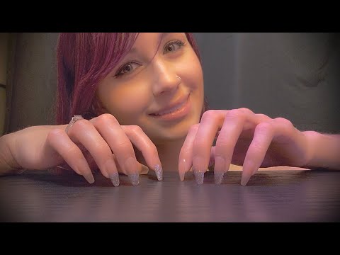 ASMR Table Tapping & Scratching with Long Nails