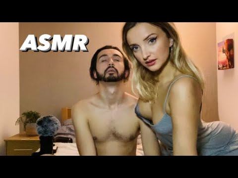 ASMR Giving My Boyfriend A Tingly Back Massage With Tracing And Oil Sounds