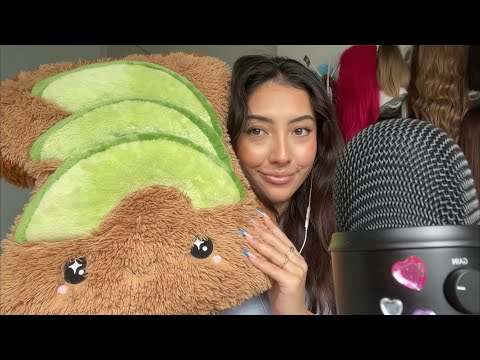 ASMR Avocado Toast Pillow Triggers 💗 ~requested! Fabric scratching + mic brushing~ | Whispered