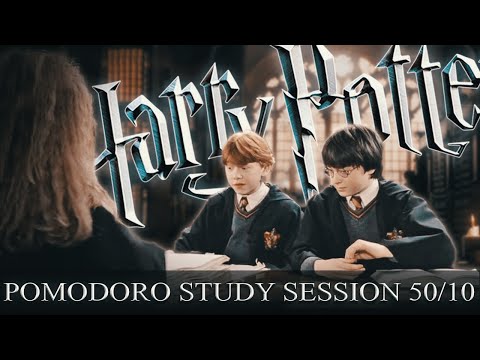 Hogwarts Library 📚 POMODORO Study Session 50/10 - Harry Potter Ambience 📚 Focus, Relax & Study