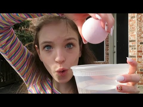 Doing ASMR outside with random, fun tingly things