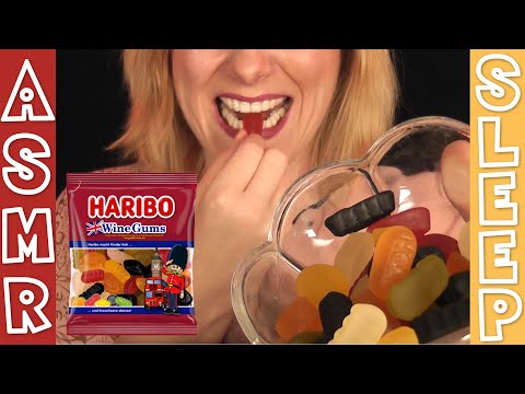 ASMR Satisfying Chewy Soft Candy Eating - Haribo WineGums - ASMR Sleep