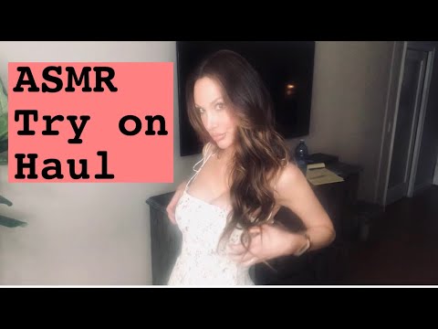 ASMR try on haul with fabric scratching