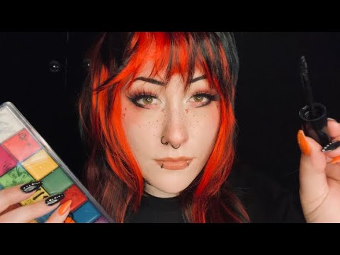 ASMR || Emo girl paints you into a spooky scary skeleton!