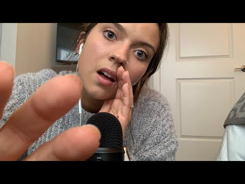 ASMR| TINGLY INAUDIBLE TRIGGER WORDS (mouth sounds, mouth clicks, hand movements)