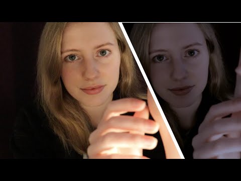 ASMR ~ Relaxing Hand Movements for Sleep ~ unintelligible whispering, rain, w/ positive affirmations