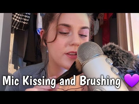 ASMR // Mic Kissing and Brushing / Hand Movements / Whispering / Finger Tip Kissing //