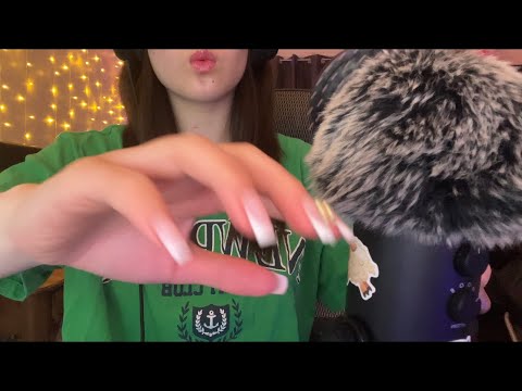 ASMR mic brushing/combing, hand movements, and invisible scratching