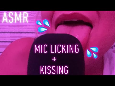 PINK ASMR | MIC LICKING + KISSING 👅🎤💦 (WET MOUTH SOUNDS)