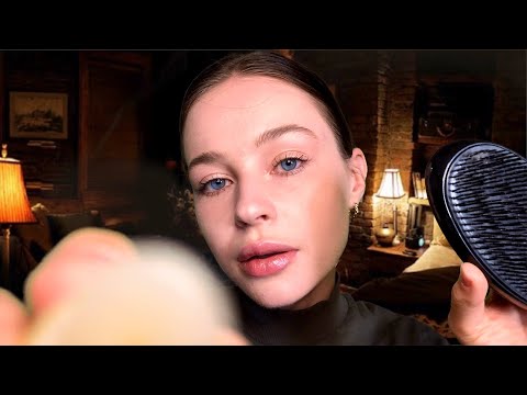 ASMR Relaxing Sleep Triggers During A Thunderstorm⛈️ | Personal Attention, Plucking & Face Brushing