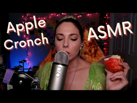 ASMR Crispy Crunchy Echoed Food Sounds - Apple Bites & Echoes