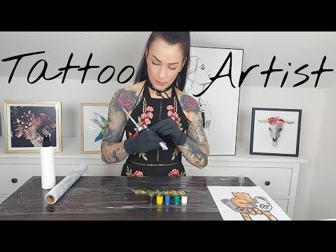 ASMR * Tattoo Artist Roleplay ( Preparation and you get inked )