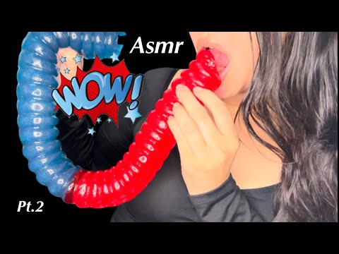 Asmr Eating Worlds Largest Gummy Worm Part 2 No Talking