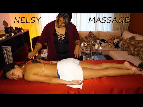 NELSY - ECUADORIAN ASMR MASSAGE WITH FIRE, STAMPS, OIL, WATER, 7 MINUTES FOOT MASSAGE.