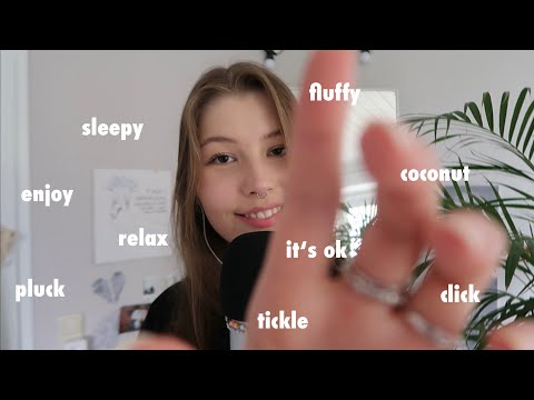 ASMR relaxing trigger words + hand movements & mic scratching / tapping | emily asmr