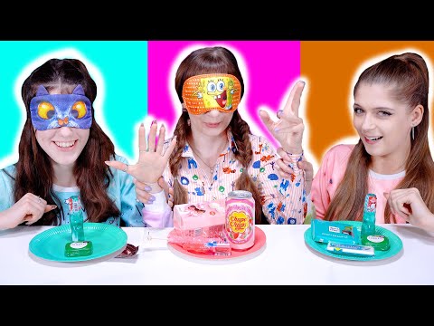 ASMR Eating Only One Color Food Pink, Brown and Mint Candy Race By LiLiBu