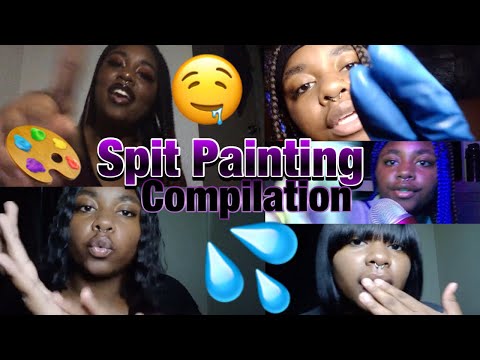 40 mins of Averry Young’s Spit Painting ASMR Compilation 👩‍🎨💦🤤  Soo Satisfying 💤😩 #asmr
