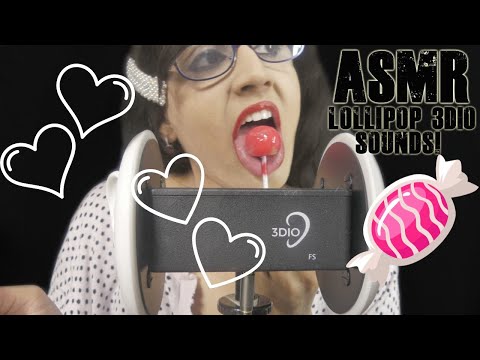 ASMR Eating Lollipop♥ (RED CANDY LOLLIPOP) EATING SOUNDS 3DIO BINAURAL  🍭💖