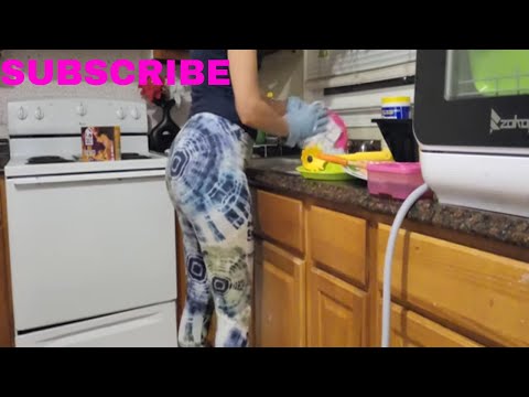 CLEANING THE KITCHEN | WASHING DISHES |SPRAYING SOUNDS (ASMR)#subscribe❤️