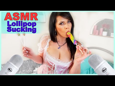 ASMR Mouth Sounds With Big Twisty Lollipops In Your Ears With Anna