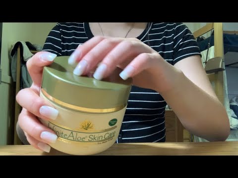 ASMR tapping on empty products/containers