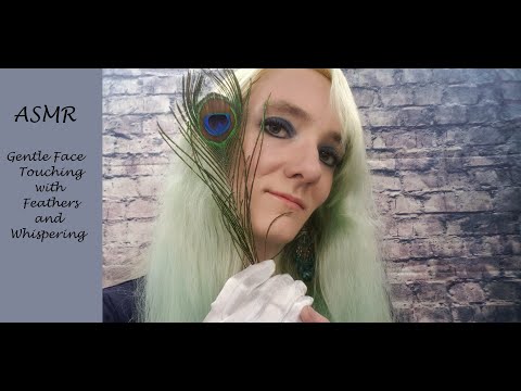 ASMR Gentle Face Touching with Feathers and Whispering