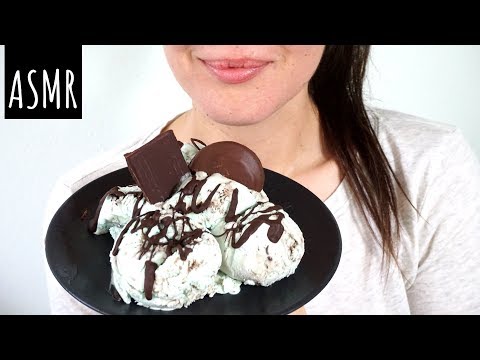 ASMR Eating Sounds: Choc Mint Ice Cream (No Talking)