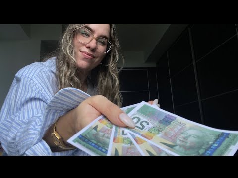 ASMR Cashier Roleplay [clicking sounds and fake money ]