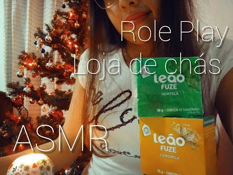 ASMR (Português) Role Play Tea shop / Loja de chá / Vendedora - Tapping , Soft Spoken