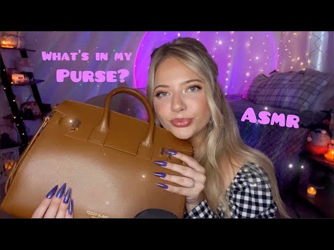 Asmr What’s In My Bag? Ft. Teddy Blake 💜✨ Long Nail Tapping, Scratching & Chitchatting